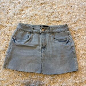 Refuge Light Blue Denim Mini Skirt